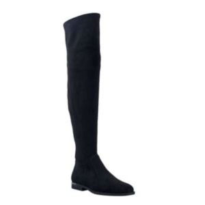 Marc Fisher Renn Over The Knee Boots Faux Suede Black 6M